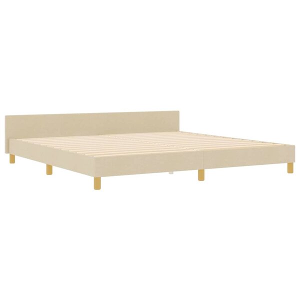 vidaXL Cadre de lit avec tête de lit Crème 200 x 200 cm tissu