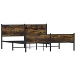 vidaXL Cadre de lit en métal sans matelas chêne fumé 183x213 cm