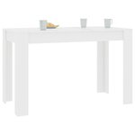vidaXL Table à manger Blanc 120x60x76 cm Bois d'ingénierie