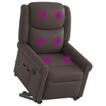 vidaXL Fauteuil de massage inclinable marron brillant similicuir