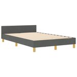 vidaXL Cadre de lit avec tête de lit Gris foncé 120 x 200 cm tissu