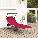 vidaXL Chaise longue pliante Rouge 190 x 57 x 81 cm oxford