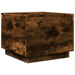 vidaXL Table basse avec lumières LED chêne fumé 50x50x40 cm
