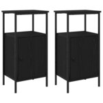 vidaXL Cabinet de chevet 2 Pièces Chêne noir 41 x 31 x 80 cm