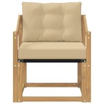 vidaXL Canapé d’extérieur Bois d'Acacia Massif Blanc et beige