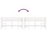 vidaXL Lit mezzanine enfants échelle blanc 80x200 cm bois pin massif