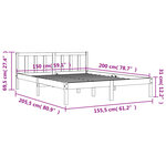 vidaXL Cadre de lit cire marron 150x200 cm bois de pin massif