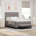 vidaXL Lit à ressort avec matelas et banc taupe 160x200 cm Tissu