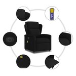 vidaXL Fauteuil de massage inclinable électrique Noir Tissu