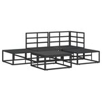 vidaXL Ensemble de canapé de jardin 5 Pièces Noir 70 x 70 x 32 cm