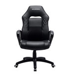 Fauteuil gamer fauteuil de bureau chaise siège avec mécanisme basculant ergonomique dossier en forme de s bon pour la colonne lombaire charge jusqu'à 150 kg PU noir 12_0005918