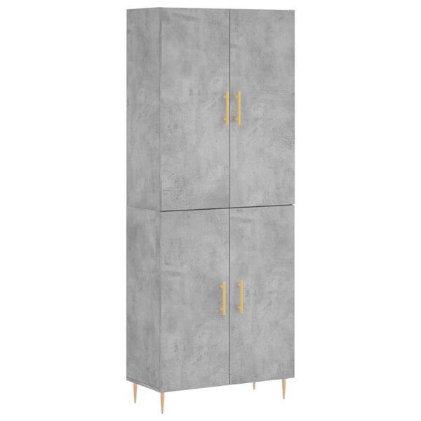 vidaXL Buffet haut Gris béton 69 5x34x180 cm Bois d'ingénierie