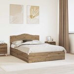 vidaXL Cadre de lit Chêne artisanal 140 x 190 cm Bois d'ingénierie