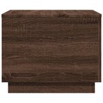 vidaXL Table basse avec lumières LED chêne marron 50x50x40 cm