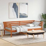 vidaXL Lit de jour sans matelas cire marron 100x200 cm pin massif