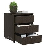 vidaXL Armoire de rangement de jardin marron 55x59x69cm résine tressée