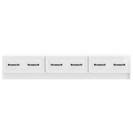 vidaXL Meuble TV Blanc brillant 147 x 34 5 x 27 cm Bois d'ingénierie