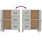 vidaXL Buffet gris béton 69 5x34x90 cm bois d'ingénierie