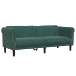 vidaXL Ensemble de canapés 3 Pièces vert foncé velours