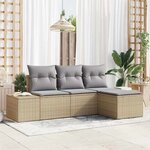 vidaXL Ensemble de canapé de jardin 4 Pièces Beige et Gris clair