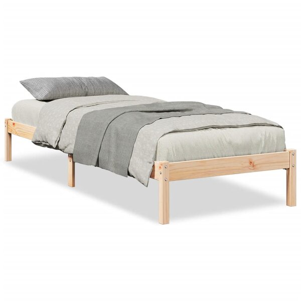 vidaXL Cadre de lit extra long sans matelas 100x210 cm bois massif pin