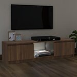 vidaXL Meuble TV avec lumières LED chêne marron 120x30x36 cm