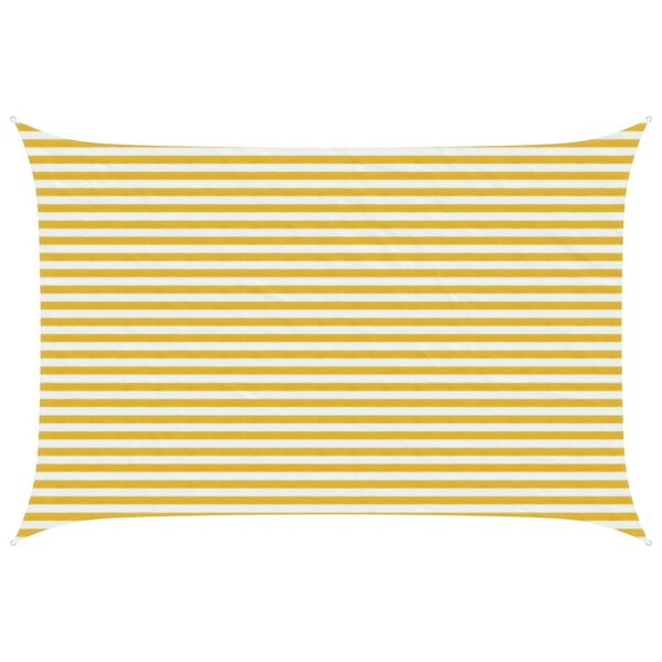 vidaXL Voile d'ombre 3 x 4 5 m HDPE Rectangulaire Jaune et blanc