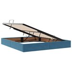 vidaXL Lit de Rangement avec matelas Bleu foncé 160 x 200 cm Velours
