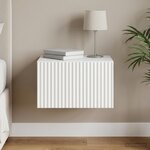 vidaXL Cabinet de chevet mural avec tiroir Blanc 33 x 34 5 x 20 cm