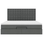 VidaXL Cadre de lit ottoman avec matelas gris foncé 180x200 cm tissu