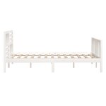 vidaXL Cadre de lit sans matelas blanc bois massif