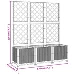vidaXL Jardinière avec treillis Gris foncé 120x40x136 cm PP