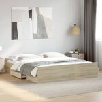 vidaXL Cadre de lit avec tiroirs sans matelas chêne sonoma 180x200 cm