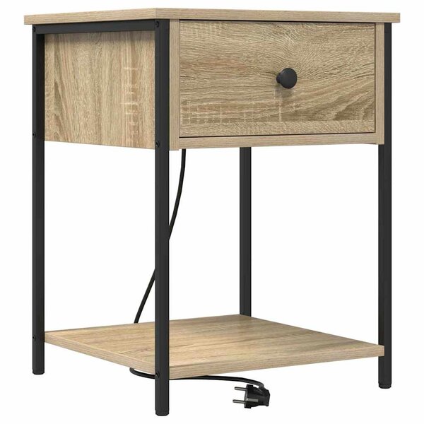 vidaXL Cabinet de chevet avec tiroir Chêne sonoma 42 x 41 x 56 cm