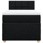 vidaXL Sommier à lattes de lit et matelas Noir 80x200 cm Tissu