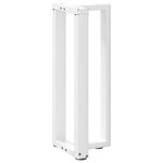 vidaXL Pieds de table console en T  2 pièces  blanc  38 x 25 x (72-73) cm  acier