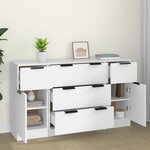 vidaXL Buffets 3 Pièces Blanc Bois d'ingénierie