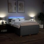 vidaXL Sommier à lattes de lit avec matelas Gris clair 160x200cm Tissu