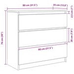 vidaXL Buffet blanc 80x35x76 cm bois d’ingénierie