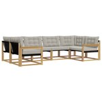 vidaXL Ensemble de canapés d'extérieur 6 Pièces Blanc et gris clair
