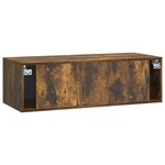 vidaXL Meuble TV mural Chêne fumé 99 x 41 x 30 cm Bois d'ingénierie
