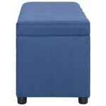 Banquette pouf tabouret meuble banc avec compartiment de rangement 116 cm bleu polyester 3002070