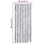 vidaXL Moustiquaire Gris et blanc 90x200 cm Chenille