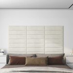 vidaXL Tête de lit murale 12 Pièces Crème Velours