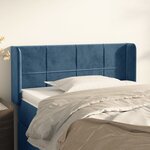 vidaXL Tête de lit avec oreilles Bleu foncé 103x16x78/88 cm Velours