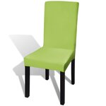 vidaXL Housse de chaise droite extensible 4 Pièces vert