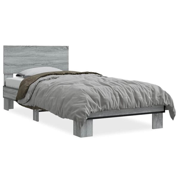 vidaXL Cadre de lit sans matelas sonoma gris 90x200 cm