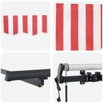 vidaXL Auvent Rétractable Rouge et blanc 600 ×350 cm tissu