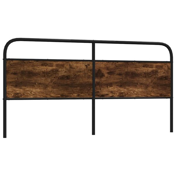 vidaXL Tête de lit de remplacement chêne fumé 200 cm acier et bois d'ingénierie