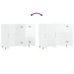 vidaXL Buffet blanc brillant 90x34x80 cm bois d'ingénierie